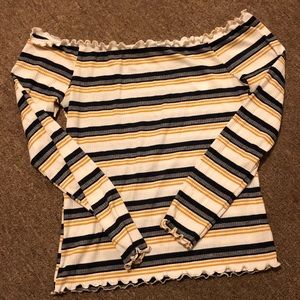 Striped off the shoulder top